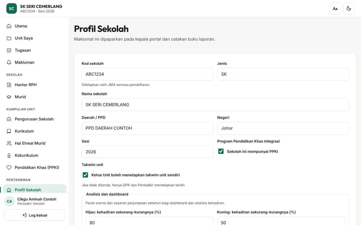 Halaman Profil Sekolah